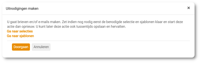 Fonds - nieuwe uitnodigingsronde - selecties en sjablonen