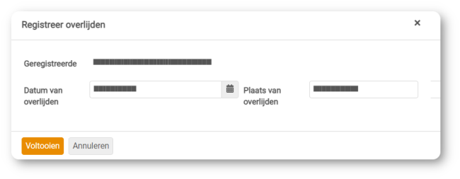 Registreer overlijden