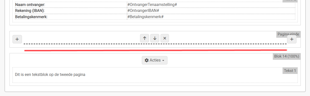 Pagina toevoegen - pagina-einde markering