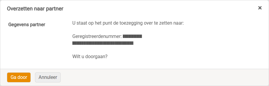 Toezegging - Overzetten naar partner